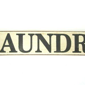 Large Handmade Rustic Farmhouse Wood Laundry Sign